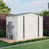 Metal Outdoor Storage Shed 8 X 6 Ft With Pitched Roof And Side Window - White / Gray - Image 4
