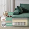 Oversized Chaise Lounge Chair Cozy Cloud Couch, Plush Corduroy Upholstered Sleeper Sofa Daybed With 3 Throw Pillows And Wide Armrest For Living Room - Green - Image 7