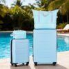 2 Piece Luggage Set With Bags Expanable Spinner Wheels ABS Lightweight Suitcase With Tsa Lock 20" / 28" - Light Blue - Image 23