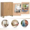 Modern Home Bar Cabinet Carved Wine Cabinet With Storage - Natural - Image 11