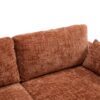 Modern Style Chenille 2 Seater Sofa With LED Light, USB Charging Port & Storage Bag - Orange - Image 23