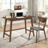 2 Piece Home Office Desk And Chair Set - Gray / Walnut Brown - Image 2