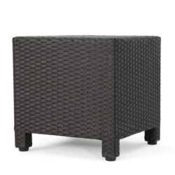 Puerta - Modern Accent Table With Durable Wicker - Dark Brown