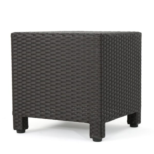 Puerta - Modern Accent Table With Durable Wicker - Dark Brown