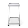 Modern Z Shaped Bar Cart With Tempered Glass Shelves - Silver - Image 8
