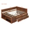 Full Size Daybed With Drawers And Shelves - Walnut - Image 15
