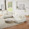 Oversized Sectional Sofa U - Shaped Sofa Couch Modern Sofa Upholstered In Soft Corduroy With A Chaise Lounge For Living Room - Beige - Image 16
