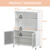 Contemporary Kitchen Pantry Cabinet With Glass Doors, Adjustable Shelves, Steel - Brushed Nickel - Image 3