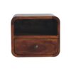 Extra Mini Wall Mounted Curved Nightstand & Open Slot - Brown - Image 12