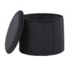Lindsey - Contemporary / Glam Folding Storage Ottoman - Black - Image 2