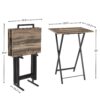 TV Trays For Eating (Set of 4) With Stand, Folding TV / Snack Tray Table Set, Folding TV Dinner Tables For Small Space - Rustic Brown - Image 3