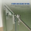 Frameless Shower Door, Sliding Shower Door, Premium 5 / 16" (8 Mm) Thick Tempered Glass Shower Enclosure With Towel Bar, Double Side Easy Clean Coat, Finished With Buffer - Brushed Nickel - Image 7