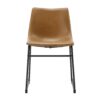 Industrial Faux Leather Dining Chairs (Set of 2) - Whiskey Brown - Image 2