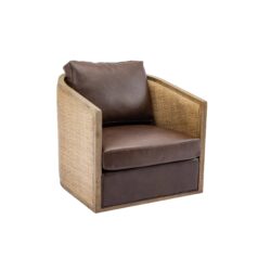Swivel Barrel Chair, Comfy Round Accent Sofa Chair For Living Room, 360 Degree Swivel - Brown