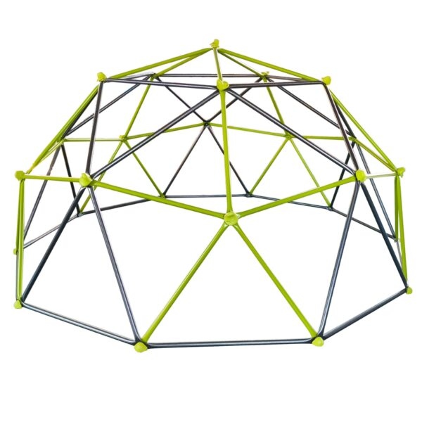 10 Sided Climbing Frame For Outdoor Playground With Colorful Climbing Stones 10Ft Metal Structure - Black / Green