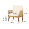 Outdoor Club Chair With Rope Weave Design - Teak - Image 3