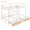 Full Over Twin & Twin Bunk Bed, Triple Bunk Bed With Drawers And Guardrails - White - Image 11