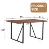 Industrial Rectangular Color Wood Grain Dining Table For 4 - 6 People, Kitchens, Patios, Dining Rooms - Walnut - Image 3