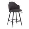 Ahoy - Contemporary Fixed Height Counter Stool With Square Footrest (Set of 2) - Black / Charcoal - Image 2