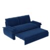 Queen Pull Out Sofa Bed, 3 In 1 Convertible Sleeper Sofa, Multi Functional Velvet Loveseat Bed - Blue - Image 16