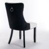 Nikki - Modern, High-End Tufted Solid Wood Contemporary And Velvet Upholstered Dining Chair With Wood Legs Nailhead Trim (Set of 2) - White / Black - Image 5