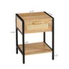 15.74" Rattan End Table With Drawer, Modern Nightstand, Metal Legs, Side Table For Living Room, Bedroom - Natural - Image 3