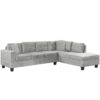 Modern Sectional Sofa With Storage Ottoman, L - Shape Couch With 2 Pillows And Cup Holders - Gray - Image 17