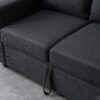 Sectional Sofa Bed - Black - Image 4