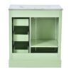 Bathroom Vanity Cabinet With Ceramic Basin, 3 Drawers And Adjustable Shelves - Green - Image 19