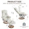 Recliner Chair With Ottoman Modern 360° Swivel Lounge Chair With Footstool 5 Point Vibration Massage Seat Heating & 140° Adjustable Backrest - White - Image 3