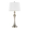 Flint - Contemporary Table Lamp Built In USB Port (Set of 2) - Nickel / White Slub - Image 2