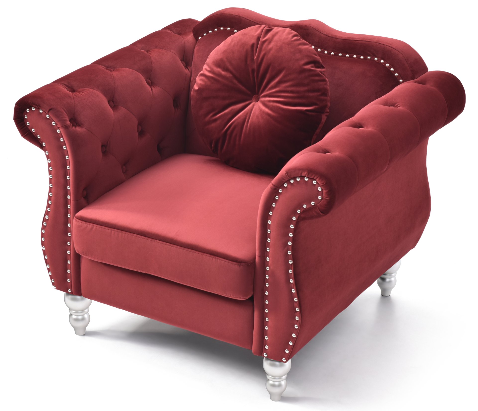 Chic Transitional Chair - Burgundy - Image 6