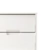 Mid-Century Modern 2 Drawer Solid Wood Nighstand With Cutout Handles - White - Image 3