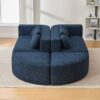 Boneless - Couch Modular Sectional Sofa With Deep Seating And Curved Design - Blue - Image 7