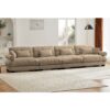 Super Comfort Oversized Modular Sectional Sofa With Movable Ottoman Deep Seat Convertible L Shaped Couch - Camel - Image 2