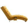 Ergonomic Linen Massage Chaise Lounge With Remote Control - Color, 5 Modes For Office, Living Room, Bedroom - Mustard - Image 18
