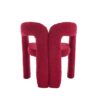 Contemporary Upholstered Accent / Dining Chair (Set of 2) Teddy Velvet Fabric With Sturdy Steel Frame - Red - Image 23