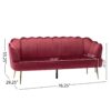 Modern Glam 3 Seater Sofa With Velvet / Gold Iron Legs - Natural - Image 3