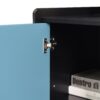 Modern Sideboard Buffet Cabinet With Red Doors And Unique Panel Styling - Black - Image 13