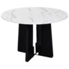 5 Piece Round Dining Table Set, Dining Table And 4 Upholstered Chairs For Dining Room, Kitchen Room, Living Room - White / Gray - Image 15