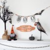 Iron Boo Banner With Bats, For Halloween Holiday Decor - Black / Gray / Orange - Image 4