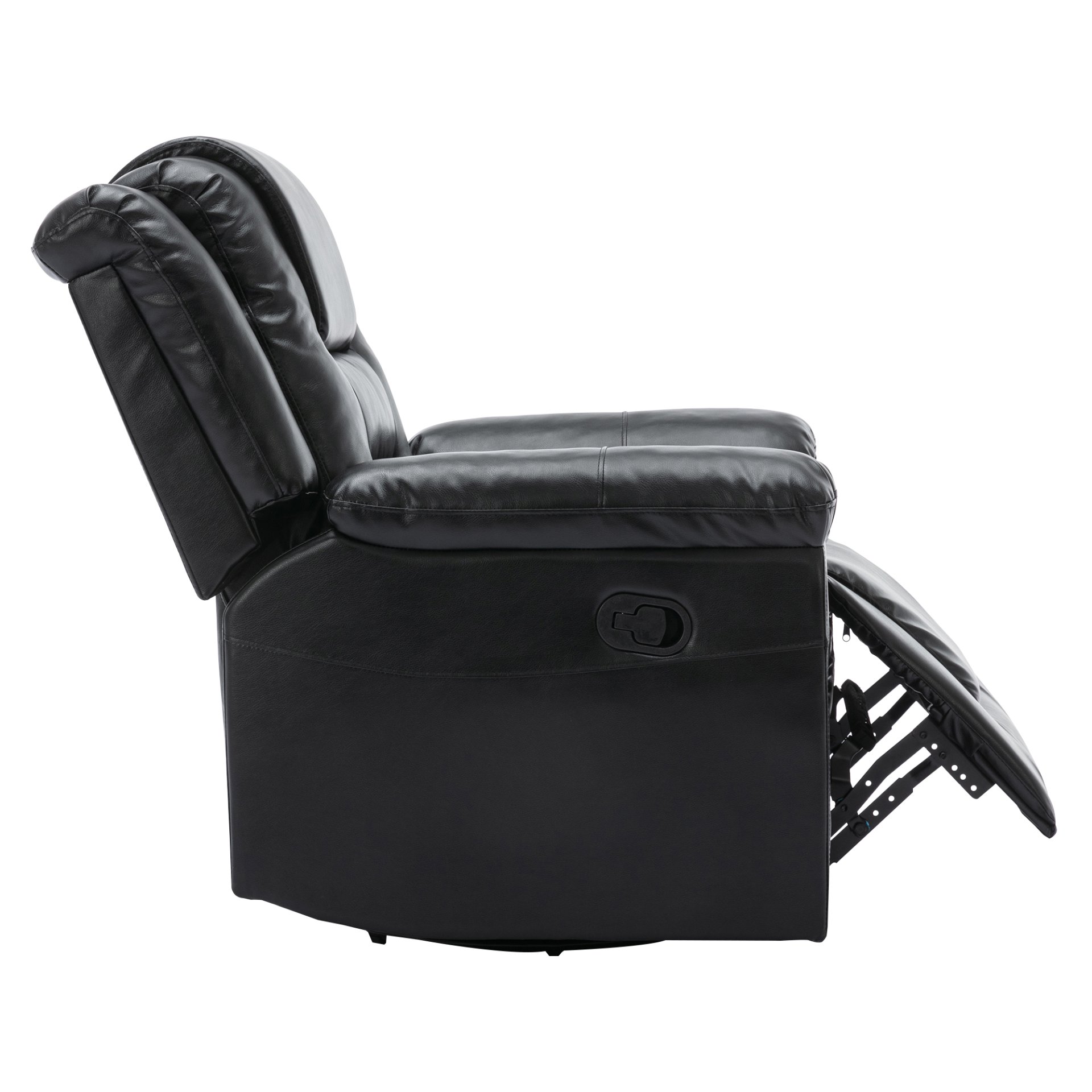 360° swivel And Rocking Home Theater Recliner Manual Recliner Chair With Wide Armrest For Living Room - Black - Image 17
