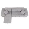 Pull Out Sleeper Sofa Reversible L-Shape 3 Seat Sectional Couch With Storage Chaise And 2 Stools For Living Room Furniture Set - Gray - Image 8