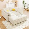 Versatile 6 Piece Modular Sofa Bed With Storage, Stylish Faux Double Layer Cushions, Comfortable & Durable Design, Perfect For Any Living Space - Beige - Image 4