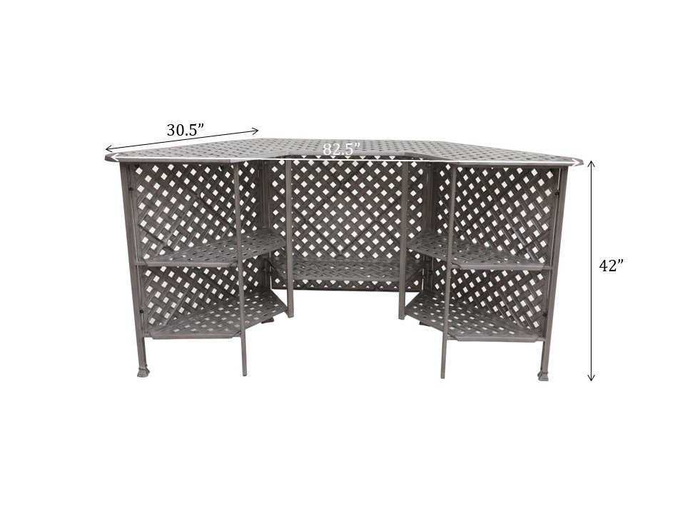 Cast Alumnim Weave Pattern Party Bar Table A - Gray - Image 8