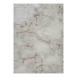 Geometrix - 2'7" X 9'10" Area Rug Runner With Geometric / 3D Effect - Ivory / Gray