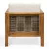 Outdoor Acacia Wood Club Chair With Wicker Accents - Teak / Mixed Brown / Beige - Image 11