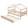 Full Size Classic House Bed With Twin Size Trundle - Natural - Image 4
