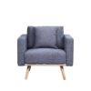 Easton - Linen Fabric Sofa Loveseat Chair Living Room Set With USB Charging Ports Pockets And Pillows (Set of 3) - Dark Gray - Image 8