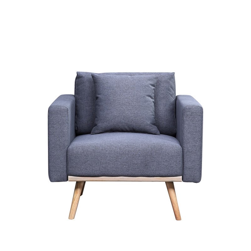 Easton - Linen Fabric Sofa Loveseat Chair Living Room Set With USB Charging Ports Pockets And Pillows (Set of 3) - Dark Gray - Image 8